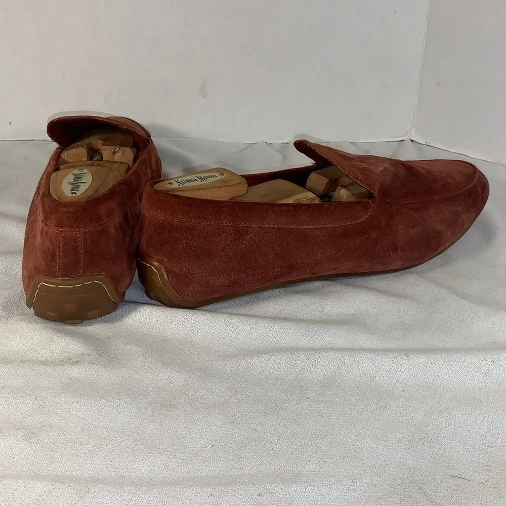 Clarks Men's Suede Slip-On Loafers in Rust Brown